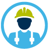 Construction Worker with hardhat graphic